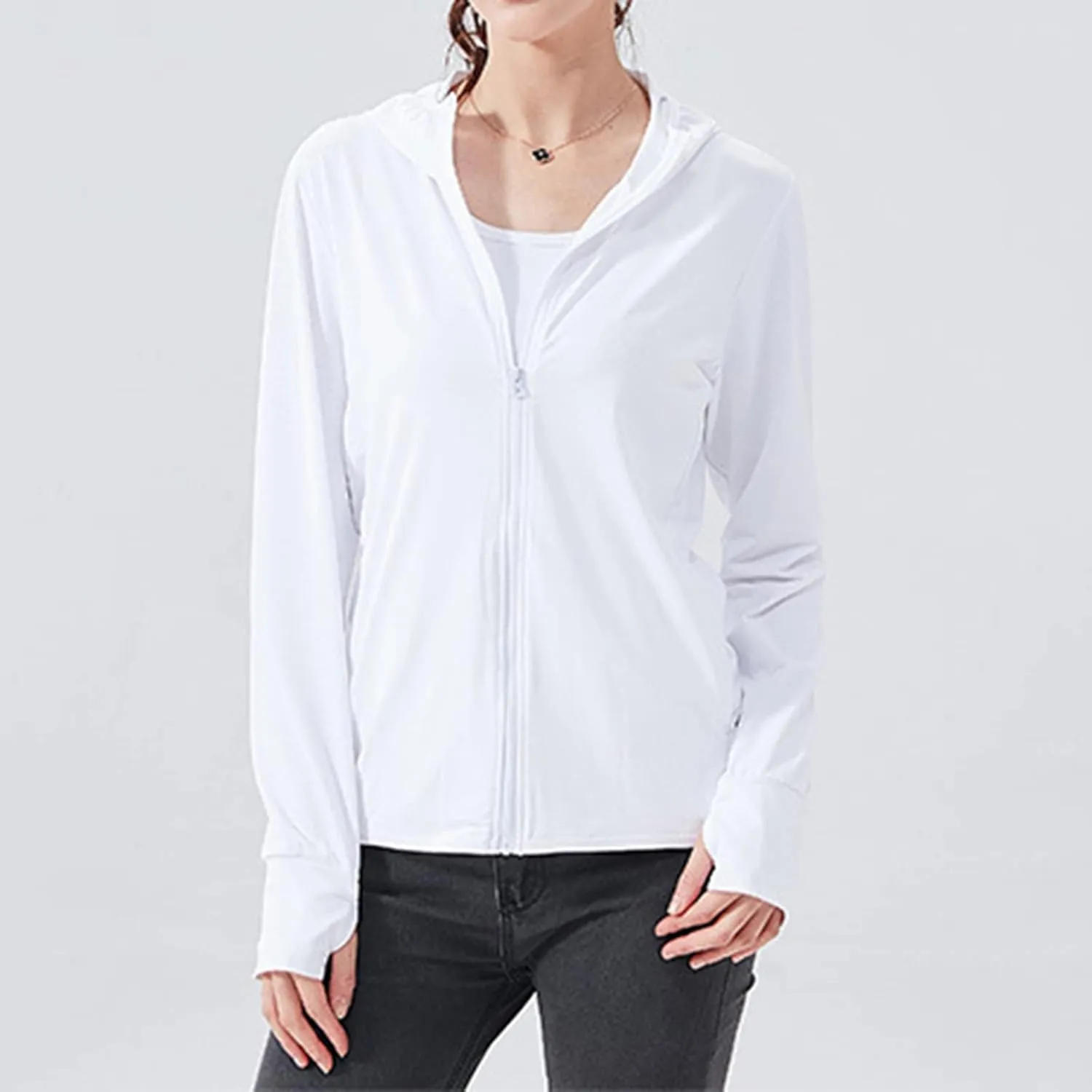 2023 Summer Women's UPF 50  Sun Protection Jackets Hooded Casual Cooling Shirt Hiking Outdoor Performance with Pockets