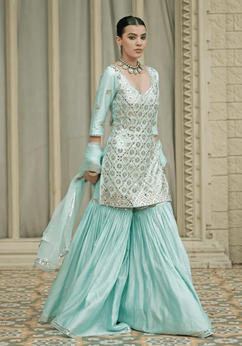 Baby Blue Sharara Set