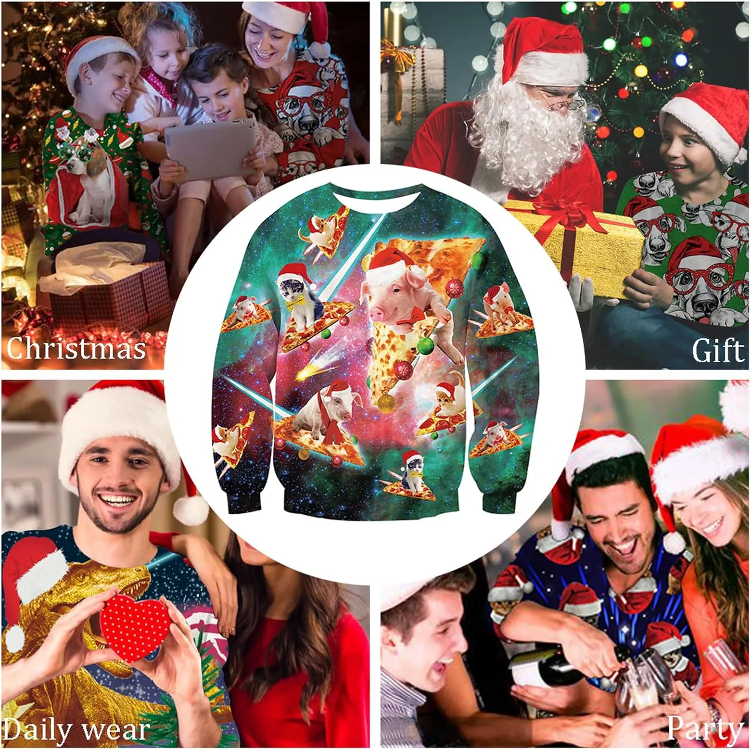BFUSTYLE Boy Girl Ugly Christmas Sweatshirt Kids Fleece Cool Xmas Pullover 4-16 Years