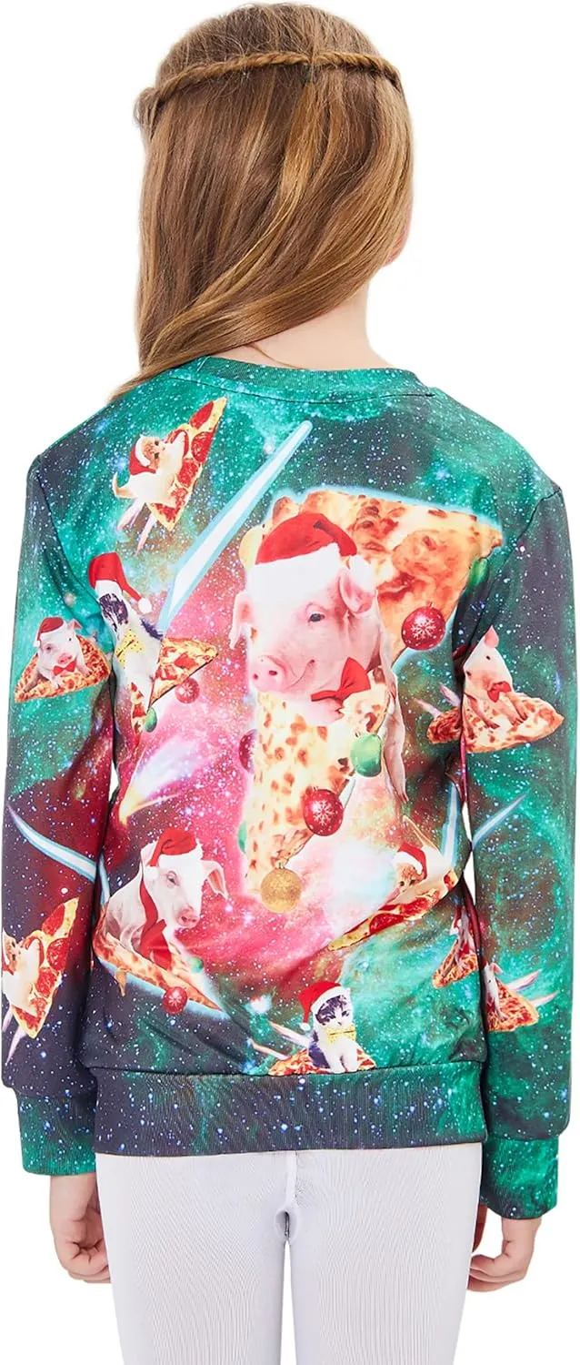 BFUSTYLE Boy Girl Ugly Christmas Sweatshirt Kids Fleece Cool Xmas Pullover 4-16 Years