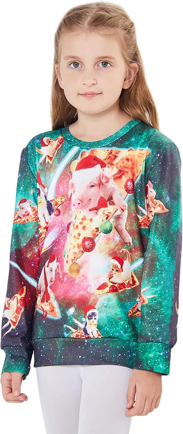BFUSTYLE Boy Girl Ugly Christmas Sweatshirt Kids Fleece Cool Xmas Pullover 4-16 Years