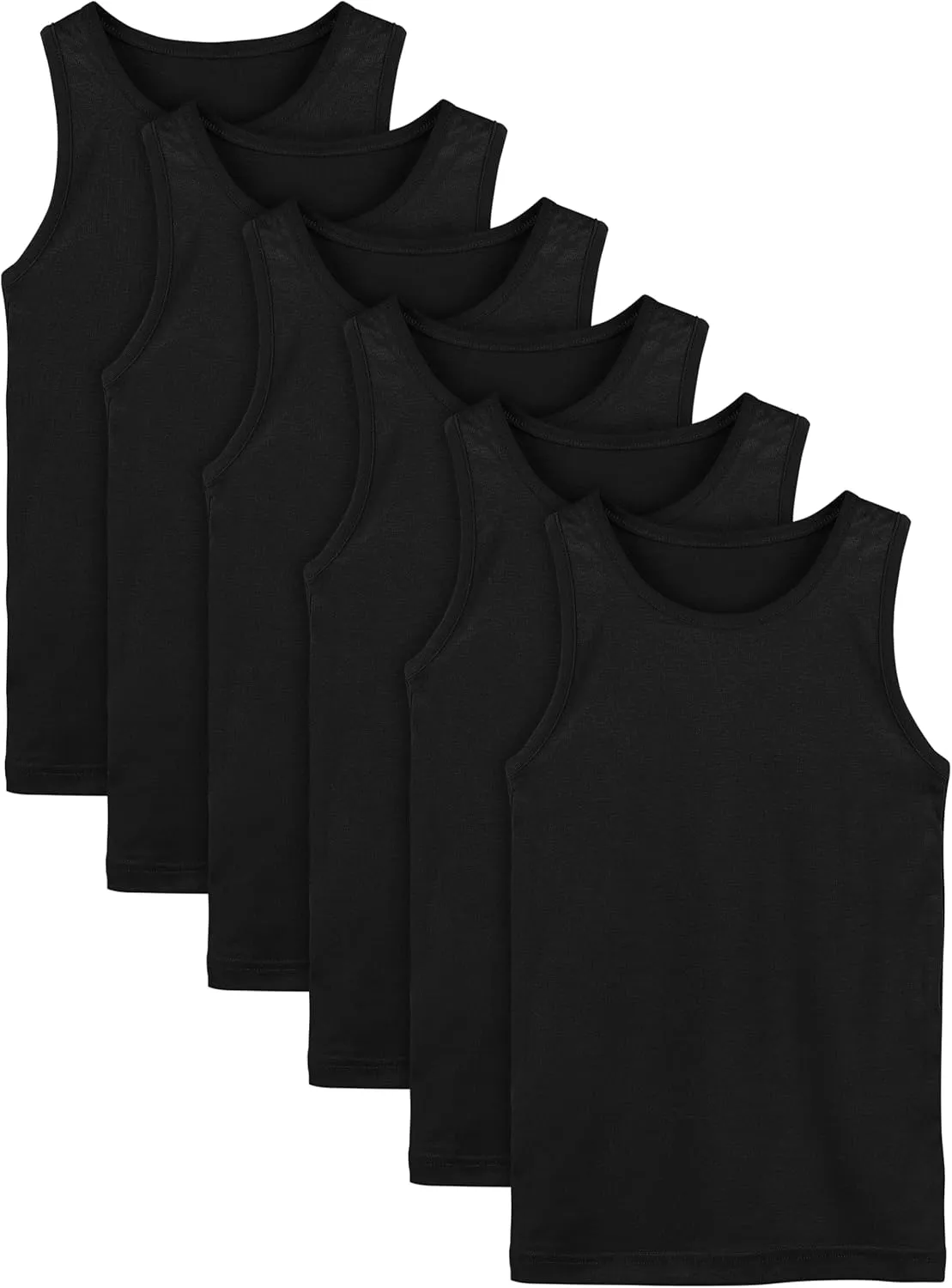 Cooraby 6 Pack Toddler Tank Top Kids Undershirts Soft Undershirt for Boys and Girls