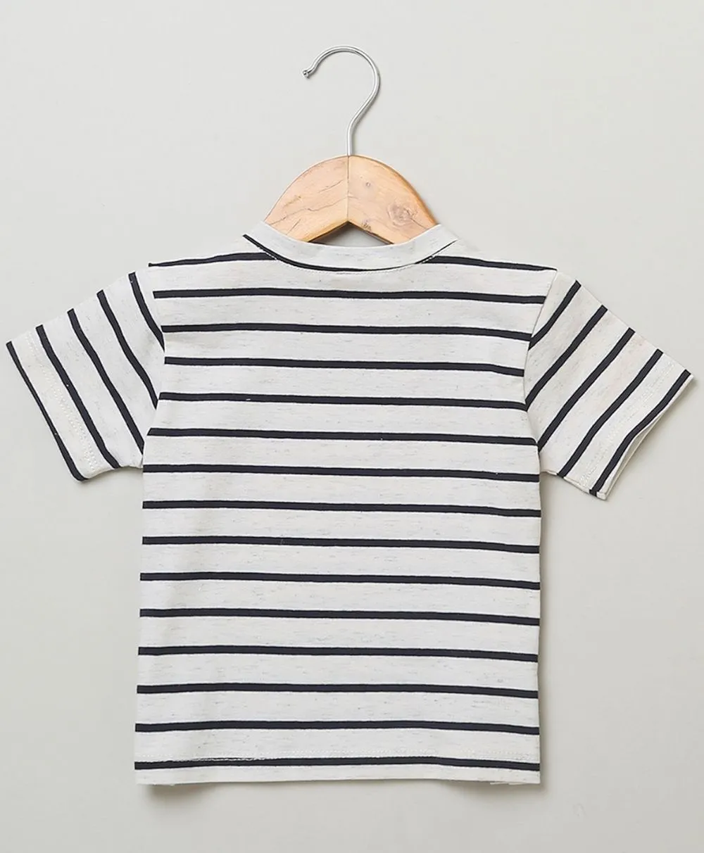 Cotton Dungaree and Jersey T-Shirt Stripes  Co-ord Sets.