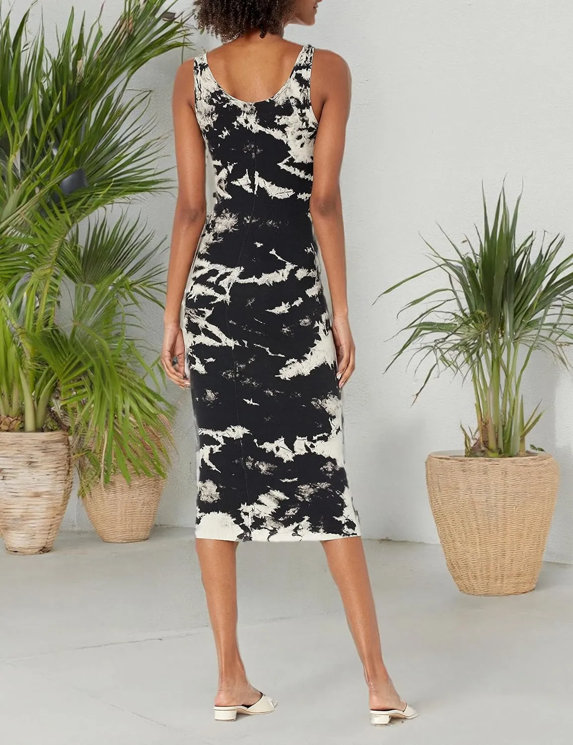 Enza Costa Women's Stretch Silk Rib Tank Midi Dress