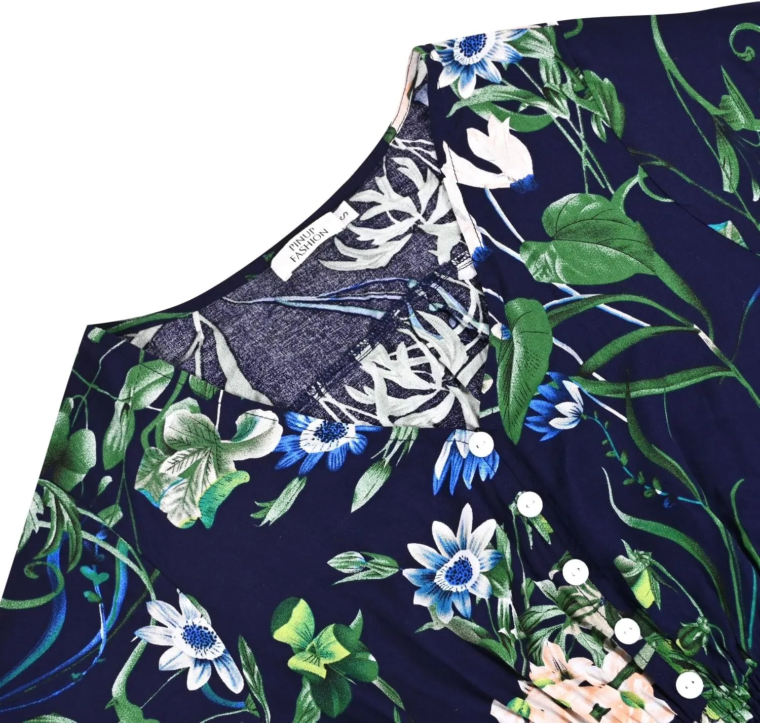 Floral Maxi Dress Women Button Up Split Print Flowy Party Dress