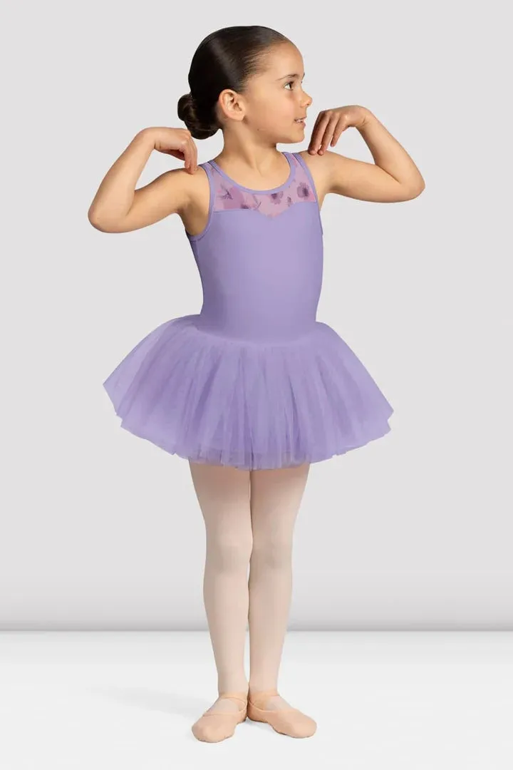 Girls Evie Floral Tank Tutu Dress Lilac