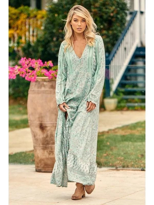 JAASE Mint Paisley Print Gemini Maxi