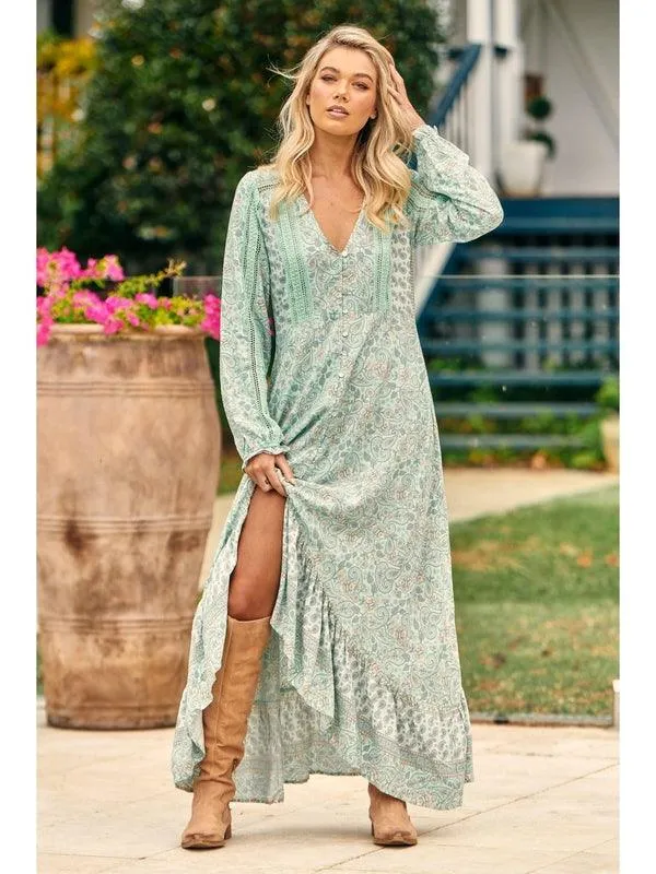JAASE Mint Paisley Print Gemini Maxi