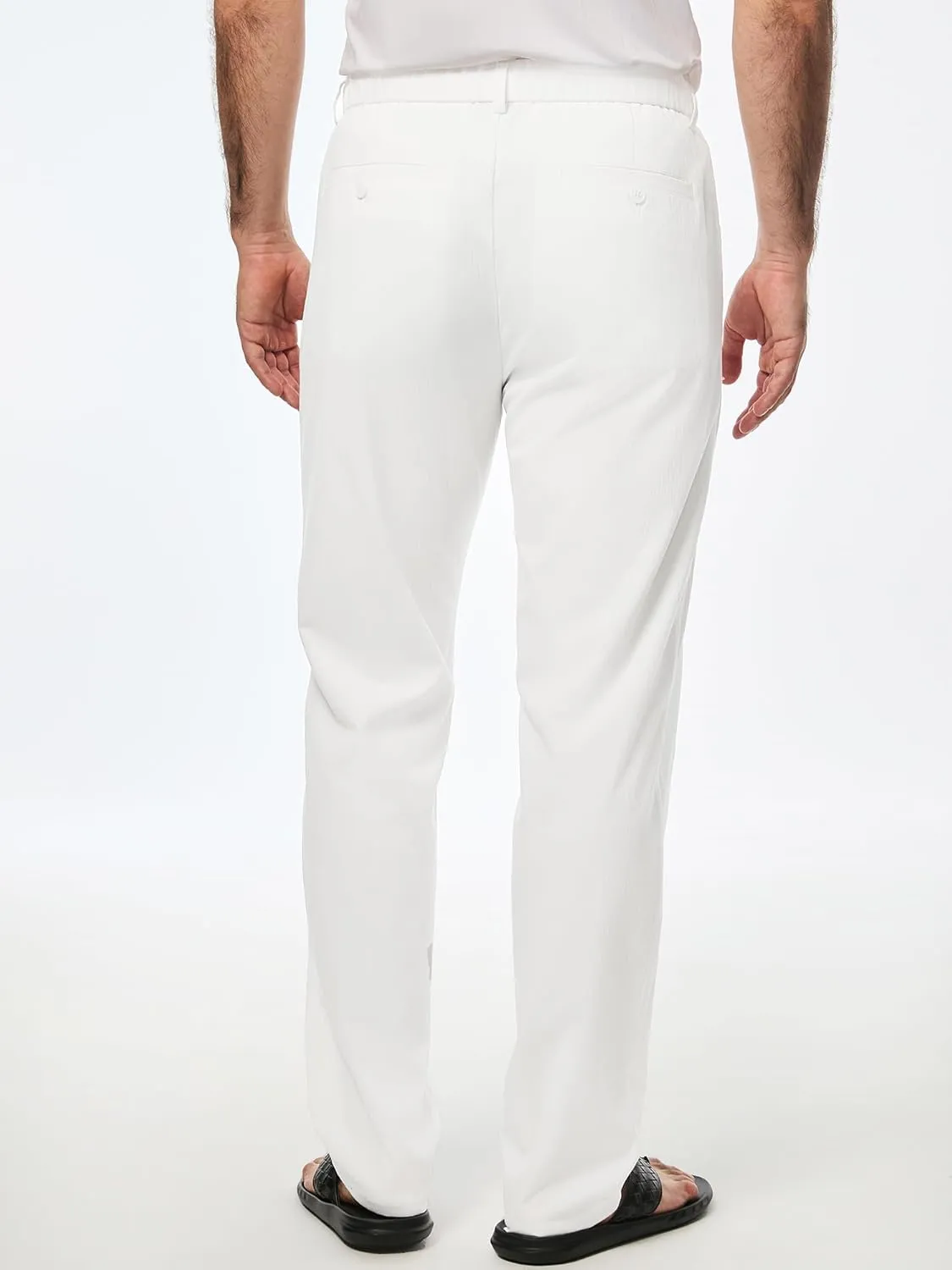 JMIERR Men's Casual Drawstring Pants Elastic Waist Lightweight Pant Summer Beach Trouser with Pockets