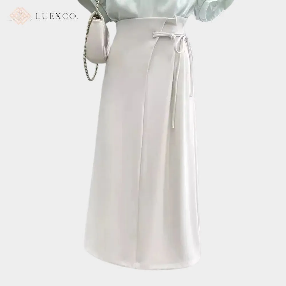 Luexco High Waist Side Tie Fashion Skirt