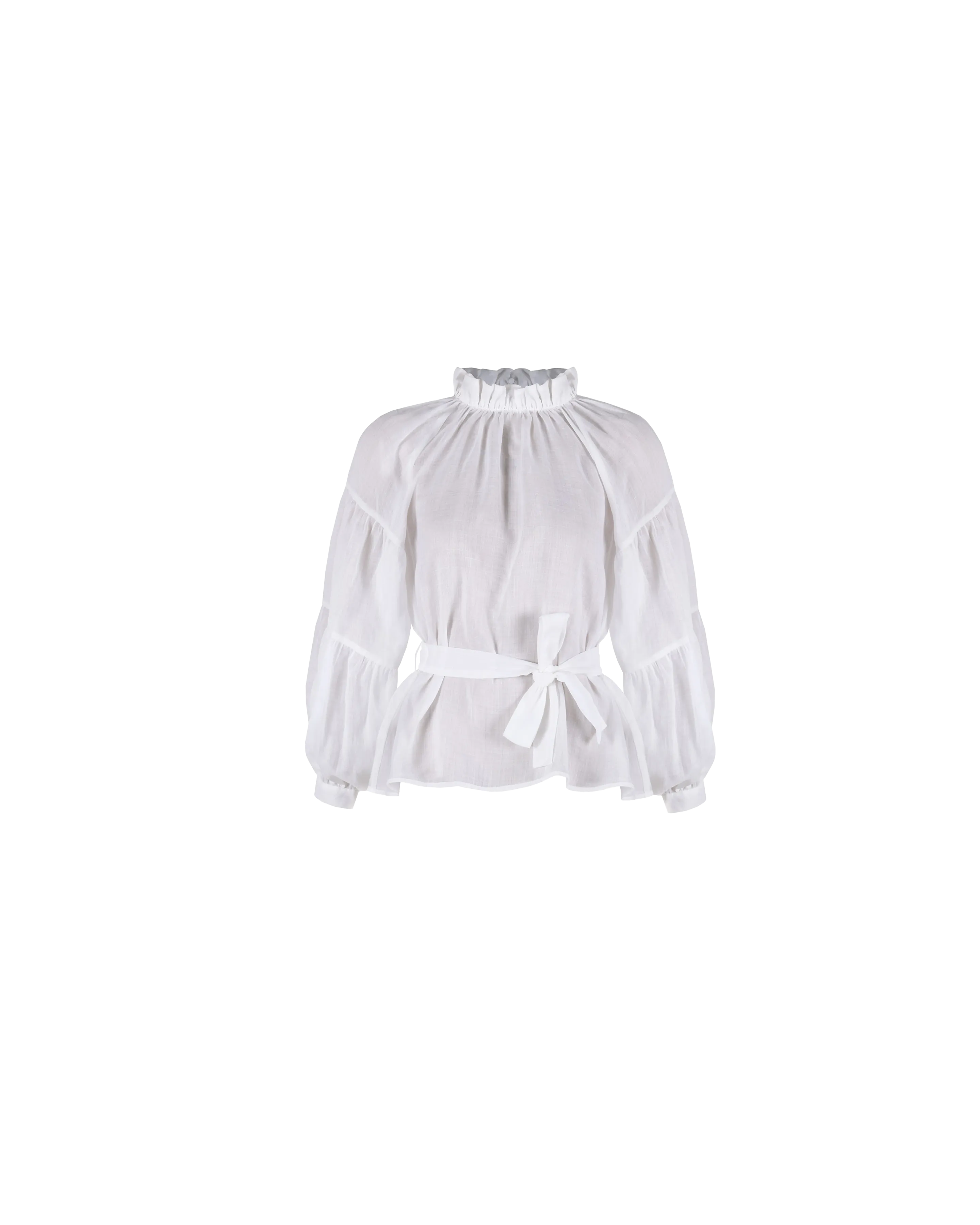 MAUDE RUFFLE BLOUSE WHITE