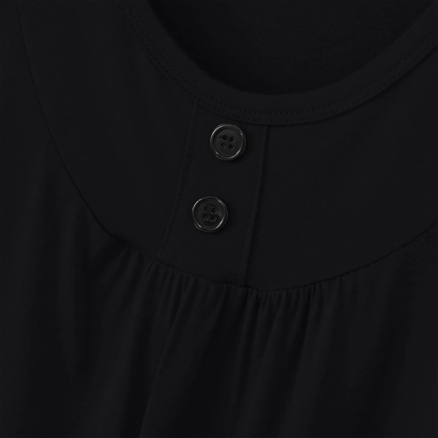 Palaver Tank Top for Women Summer Crweneck Sleeve Tunic Loose Fit Button Down Basic Shirts Soft Casual Blouse