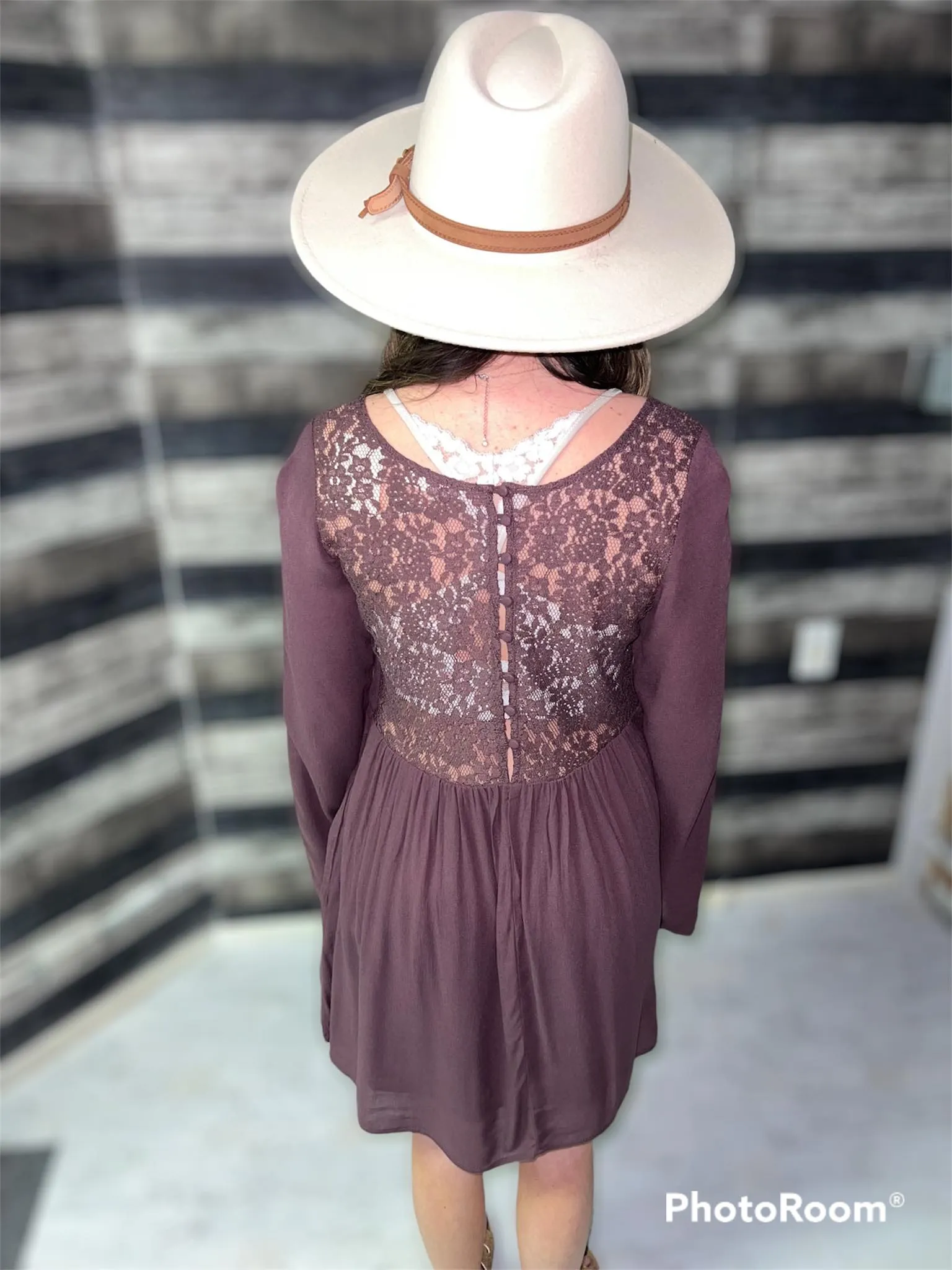 Purple Lace Back Dress