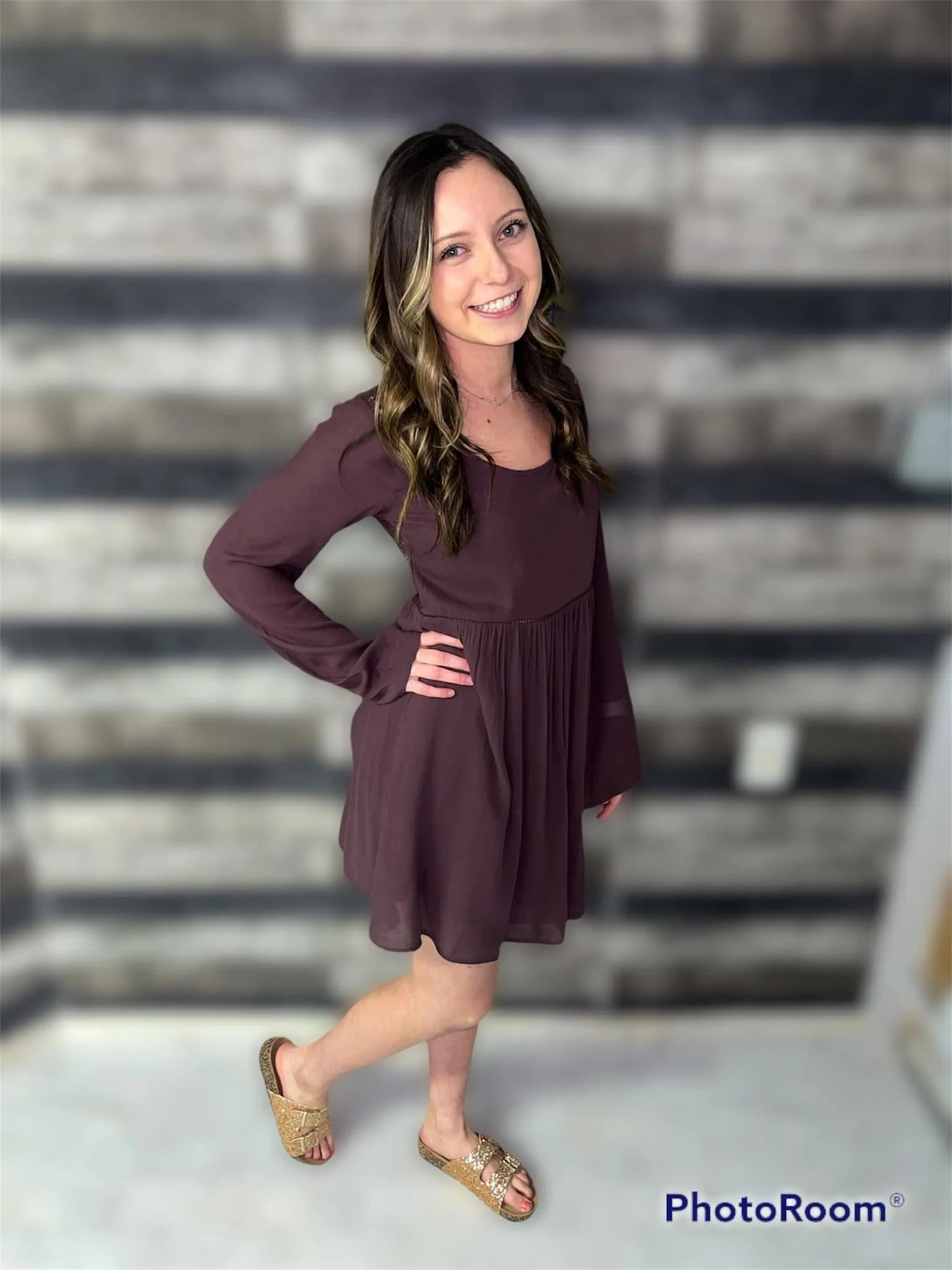 Purple Lace Back Dress