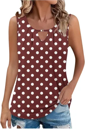 Tank Tops for Women 2025 Trendy Sleeveless Ruffle V Neck Dressy Tank Top Printed Casual Summer Soft Tunics Blouses