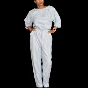 Vintage 80s Fritzi Striped Jumpsuit Size Medium