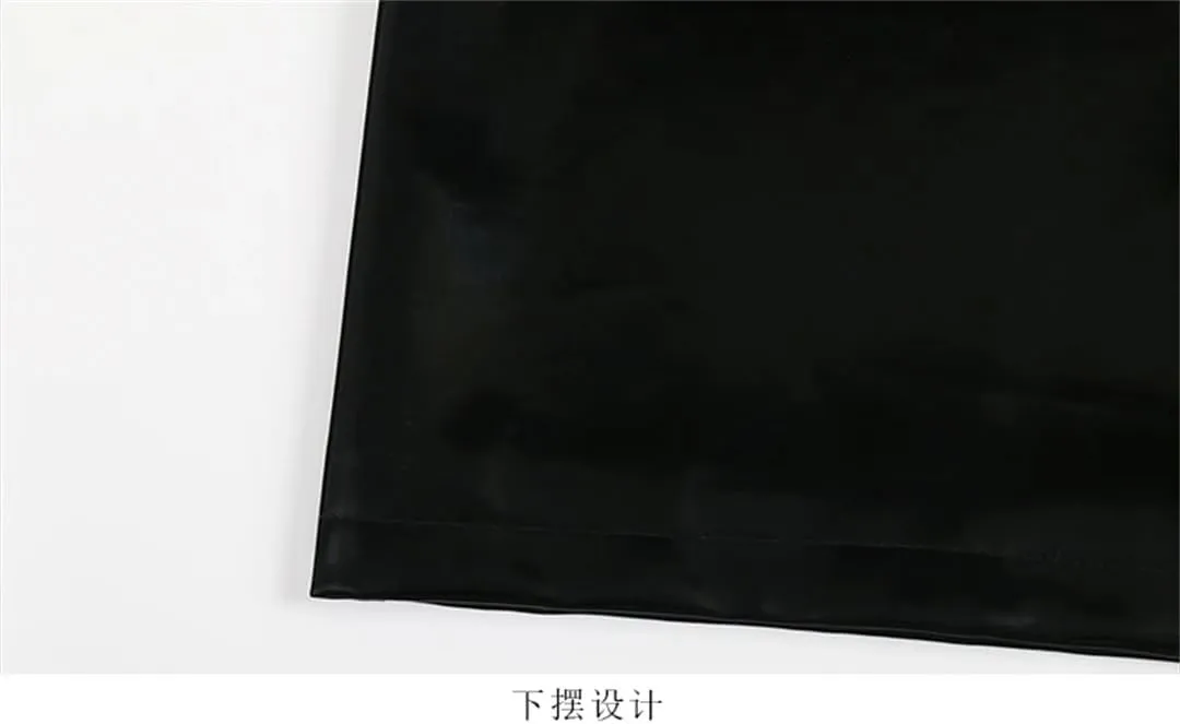 Women Autumn Long Cool Black Shiny Glitter Patent Sashes Double Breasted Europe Faux Leather Trench Coat