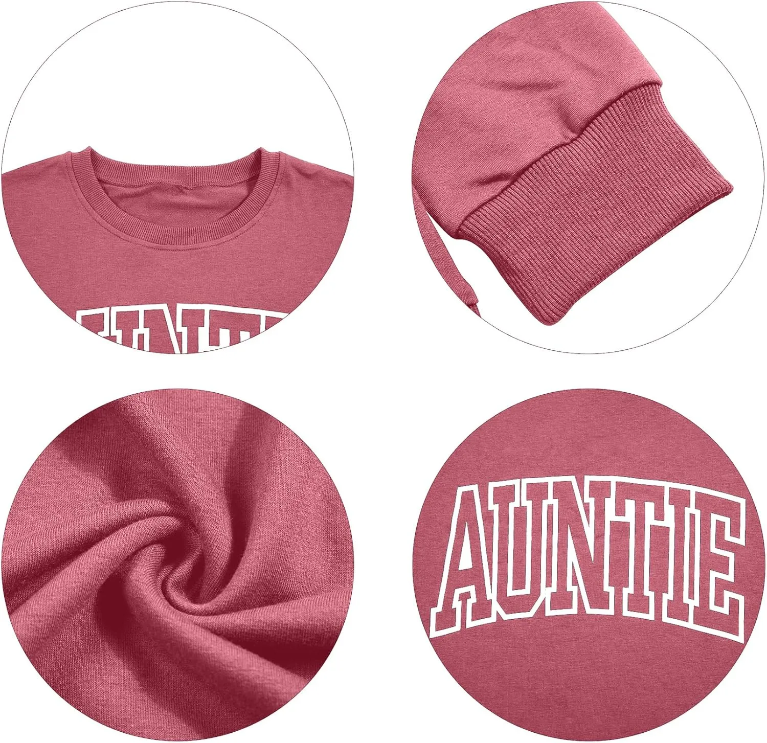 Womens Aunt Sweatshirt Cool Aunt Crewneck Sweatshirt Auntie Letter Print Long Sleeve Pullover Top